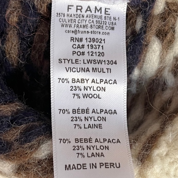 NWT Frame Fairisle Crewneck Sweater in Mushroom size Medium - Picture 7 of 7